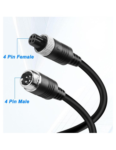 Cable de Video M12 4 Pines MEIRIYFA 40CM Divisor Y para Coche