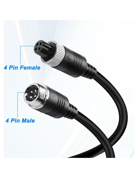 Cable de Video M12 4 Pines MEIRIYFA 40CM Divisor Y para Coche