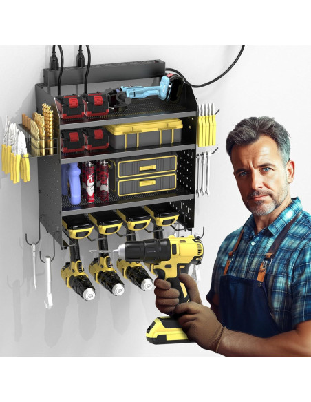 Soporte de Taladro Montado en Pared OKKMAX 4 Capas 86kg