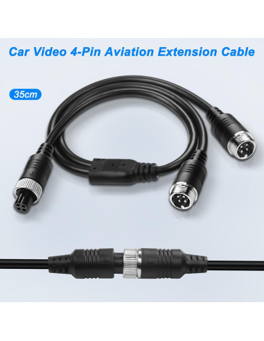 Cable de Video M12 4 Pines MEIRIYFA 40CM Divisor Y para Coche