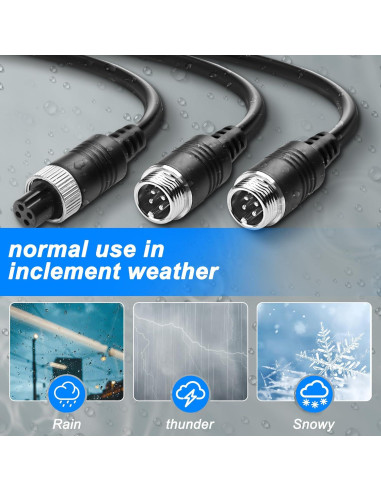 Cable de Video M12 4 Pines MEIRIYFA 40CM Divisor Y para Coche