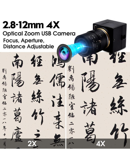 Cámara USB 4K IFWATER Lente Varifocal 2.8-12mm 2160P