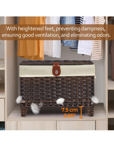 Cesta de Almacenamiento Honjourai 65L con Tapa y Forro Removible