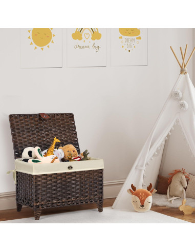 Cesta de Almacenamiento Honjourai 65L con Tapa y Forro Removible