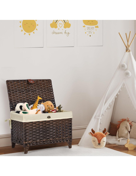 Cesta de Almacenamiento Honjourai 65L con Tapa y Forro Removible Cesta de Almacenamiento Honjourai 65L con Tapa y Forro Removible