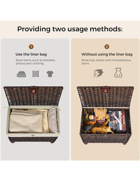 Cesta de Almacenamiento Honjourai 65L con Tapa y Forro Removible Cesta de Almacenamiento Honjourai 65L con Tapa y Forro Removible