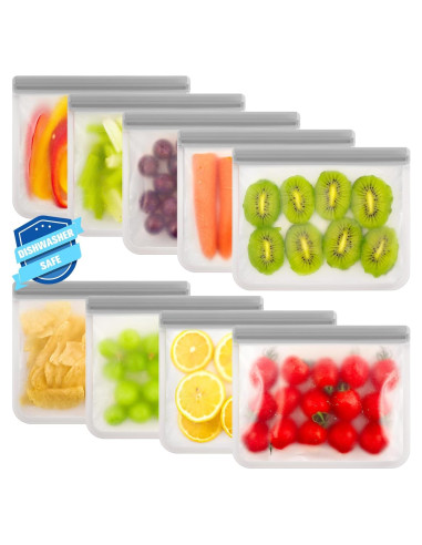 Bolsas Reutilizables de Silicona FUNFERY - 9 Unidades a Prueba de Fugas
