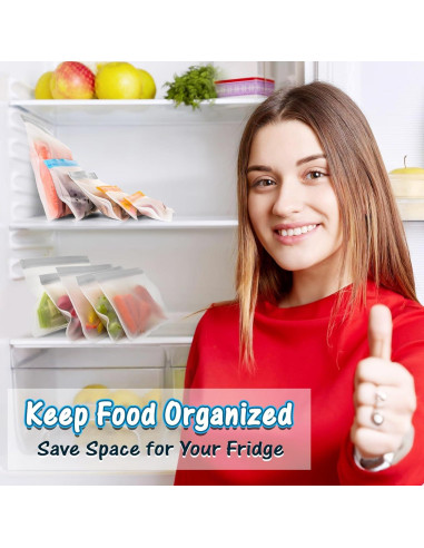 Bolsas Reutilizables de Silicona FUNFERY - 9 Unidades a Prueba de Fugas