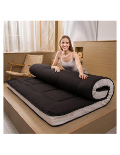 Colchón Futon MAXYOYO Twin Negro 203x99 cm Plegable y Portátil