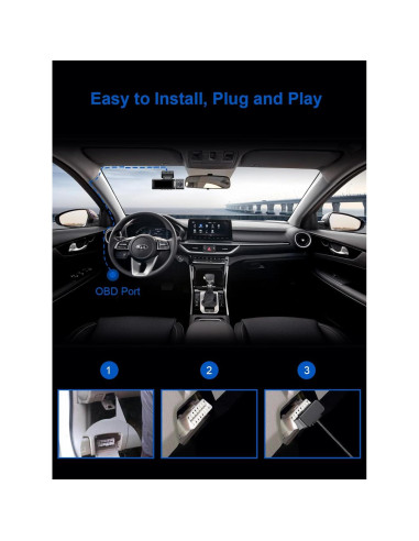 Kit de cable OBD para cámara de salpicadero YKT H39-SX, 12-30V a 5V/3A