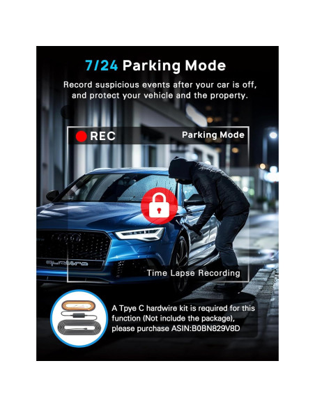 Cámara de Tablero Navycrest Q7 5G WiFi 4K Delantera y Trasera