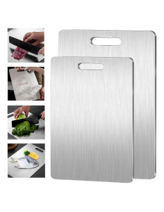 Tabla de Cortar de Titanio Genérico 34x23 cm Acero Inoxidable