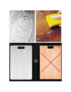 Tabla de Cortar de Titanio Genérico 34x23 cm Acero Inoxidable 2