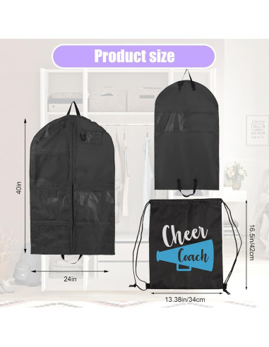 Bolsa de Traje de Baile Qchengsan 101.6x58.4cm con Bolsillos