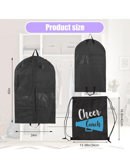 Bolsa de Traje de Baile Qchengsan 101.6x58.4cm con Bolsillos