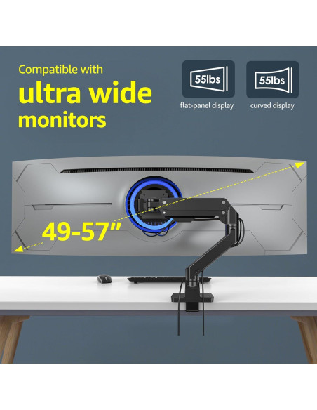 Brazo de Monitor BEWISER de Aluminio para Pantallas 34-57"