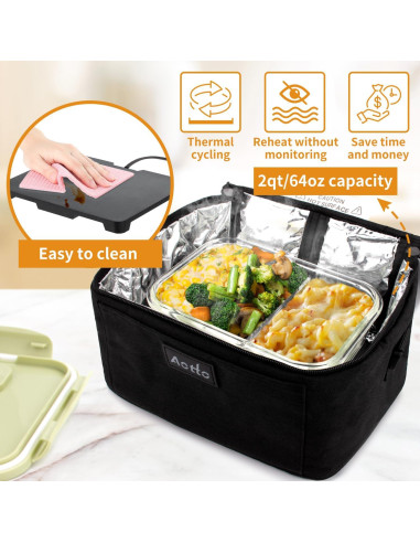 Horno Portátil Aotto 12V/24V Calentador de Comida para Auto