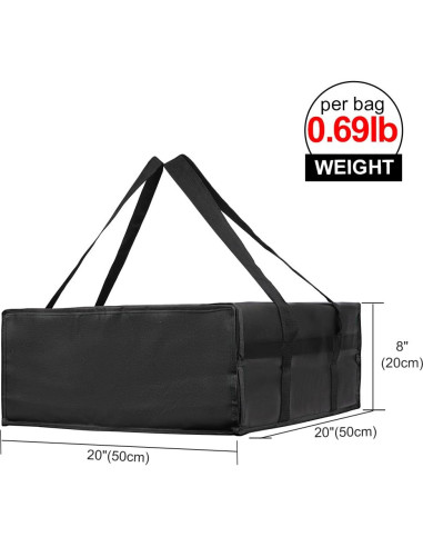 Bolsa de Entrega de Pizza Aislada Bodaon 50.8x50.8x20.3cm Negra