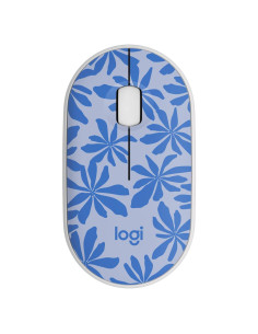 Ratón Inalámbrico Logitech M340 Floral Azul - Silencioso y Compacto