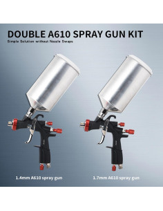 Kit de pistola de pulverización AEROPRO A610 1000cc LVLP 2