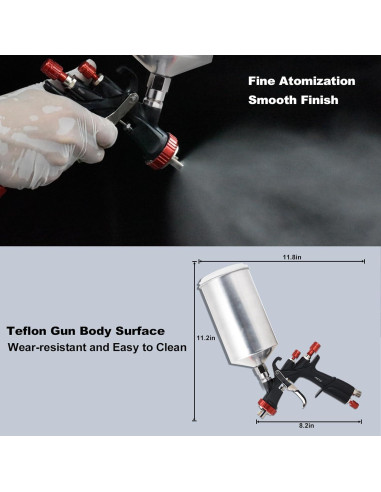 Kit de pistola de pulverización AEROPRO A610 1000cc LVLP