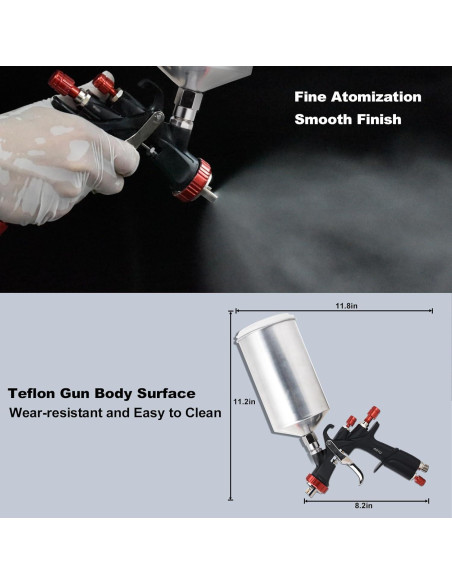 Kit de pistola de pulverización AEROPRO A610 1000cc LVLP