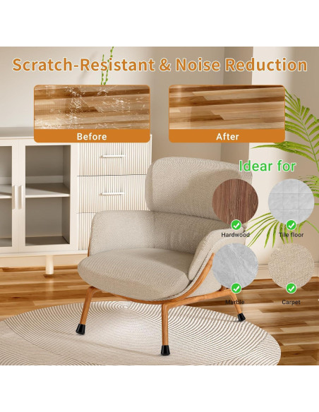 24 Protectores de Suelo para Patas de Silla Meldel - Extra Pequeño