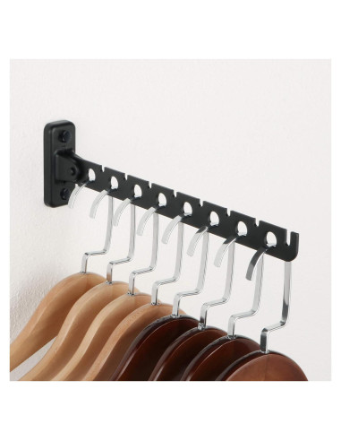 Soporte Plegable para Ropa Alise YHD1008-B Negro Mate 8 Ganchos