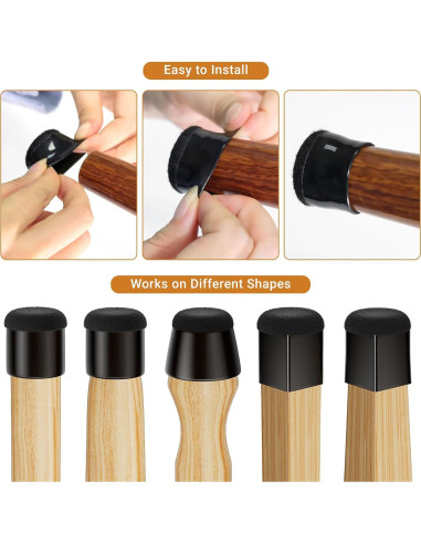 24 Protectores de Suelo para Patas de Silla Meldel - Extra Pequeño