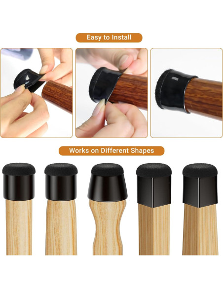 24 Protectores de Suelo para Patas de Silla Meldel - Extra Pequeño