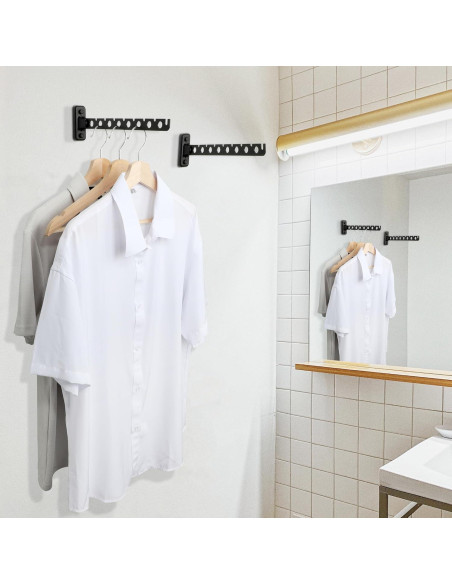 Soporte Plegable para Ropa Alise YHD1008-B Negro Mate 8 Ganchos