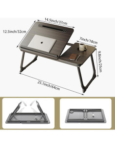 Mesa para Laptop Ajustable SIDIANBAN con Puerto USB y Soporte Taza 2