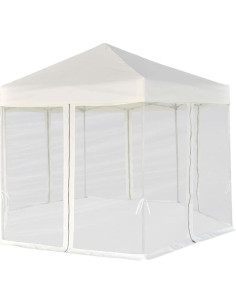 Carpa Plegable ZQQLVOO 3.6x3.1m Crema con 6 Paredes 2