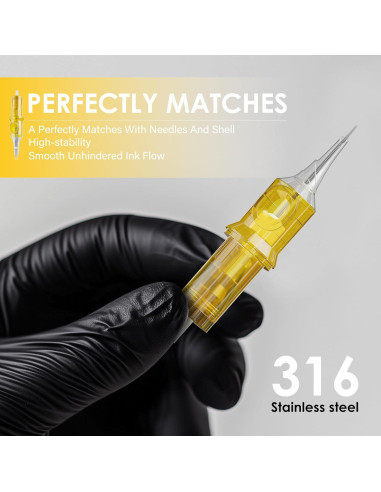 50 Agujas de Cartucho de Tatuaje Neebol Estándar RL Mixtas