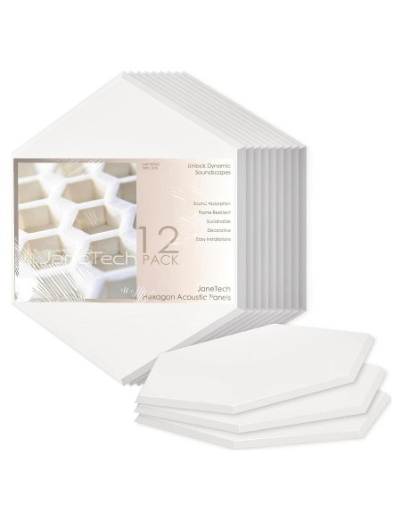 Paquete de 12 Paneles Acústicos Hexagonales 35.56cm - Aislantes de Sonido Paquete de 12 Paneles Acústicos Hexagonales 35.56cm - Aislantes de Sonido