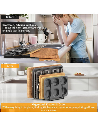 Organizador de Cocina LAEMYFYRE para Tablas de Cortar y Utensilios