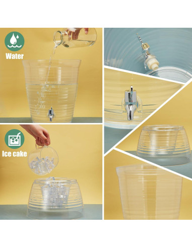 Dispensador de Bebidas Acrílico Tioncy 10 L con Grifo Desmontable