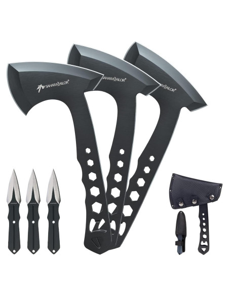 Hachas de Lanzamiento Sahara Sailor, 3 Hachas 25.4 cm con Funda Hachas de Lanzamiento Sahara Sailor, 3 Hachas 25.4 cm con Funda