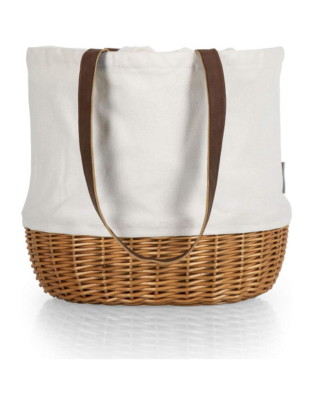 Cesta de Playa y Picnic Lona Beige PICNIC TIME 36x29x34cm