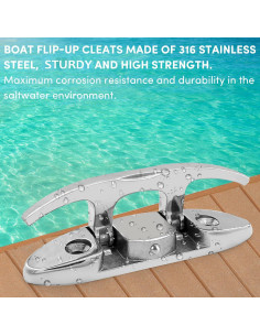 Cleats Plegables de Barco VEITHI 12.1 cm Acero Inoxidable 316 2