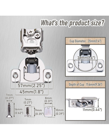 Bisagras de Cierre Suave HTCELLE 1" Superposición 10 Pzas