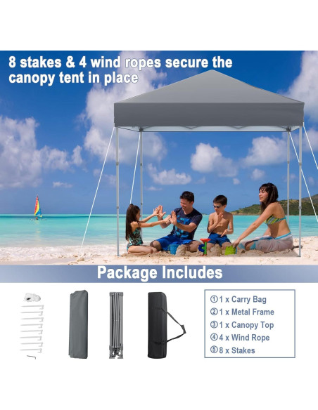 Carpa Plegable Tangkula 2x2 m para 1 Persona UPF 50+