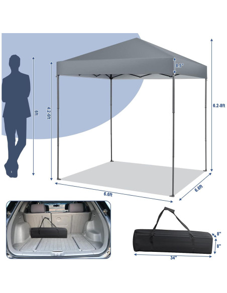Carpa Plegable Tangkula 2x2 m para 1 Persona UPF 50+