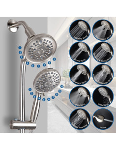 Cabezal de Ducha de Mano Egretshower 82 Modos Alta Presión 65.41 cm 2