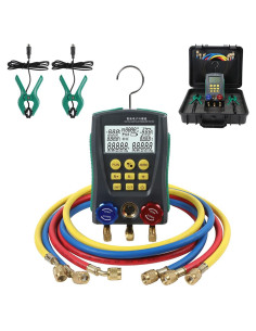 Manómetros Digitales HVAC CMTOOL con 3 Mangueras y 89 Refrigerantes