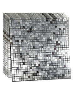 Paneles de Azulejos Autoadhesivos XUANINY 10 Piezas 29x29 cm Plata