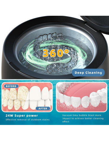 Limpiador Ultrasónico ARGOMAX 24W 200ml para Dentaduras y Joyería