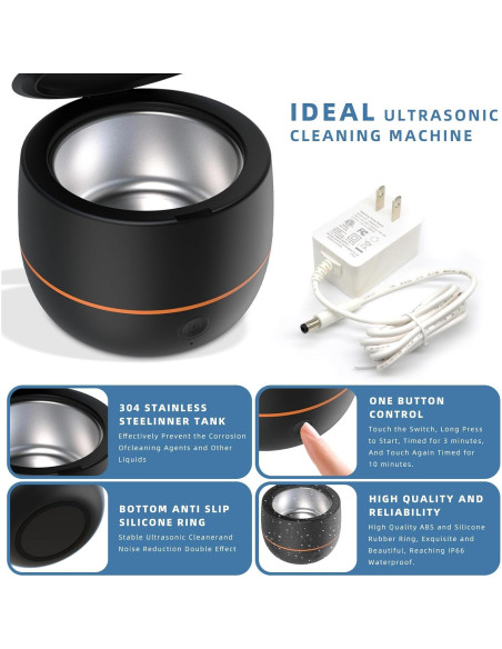 Limpiador Ultrasónico ARGOMAX 24W 200ml para Dentaduras y Joyería