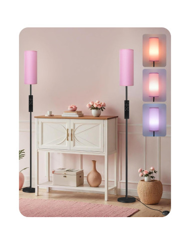 Paquete de 2 Lámparas de Pie GOEBLESON Rosadas 167.64 cm
