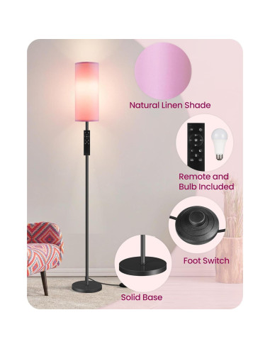 Paquete de 2 Lámparas de Pie GOEBLESON Rosadas 167.64 cm